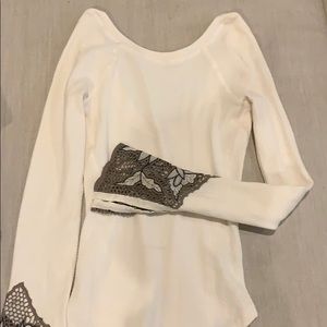 Free people thermal w lace sleeves